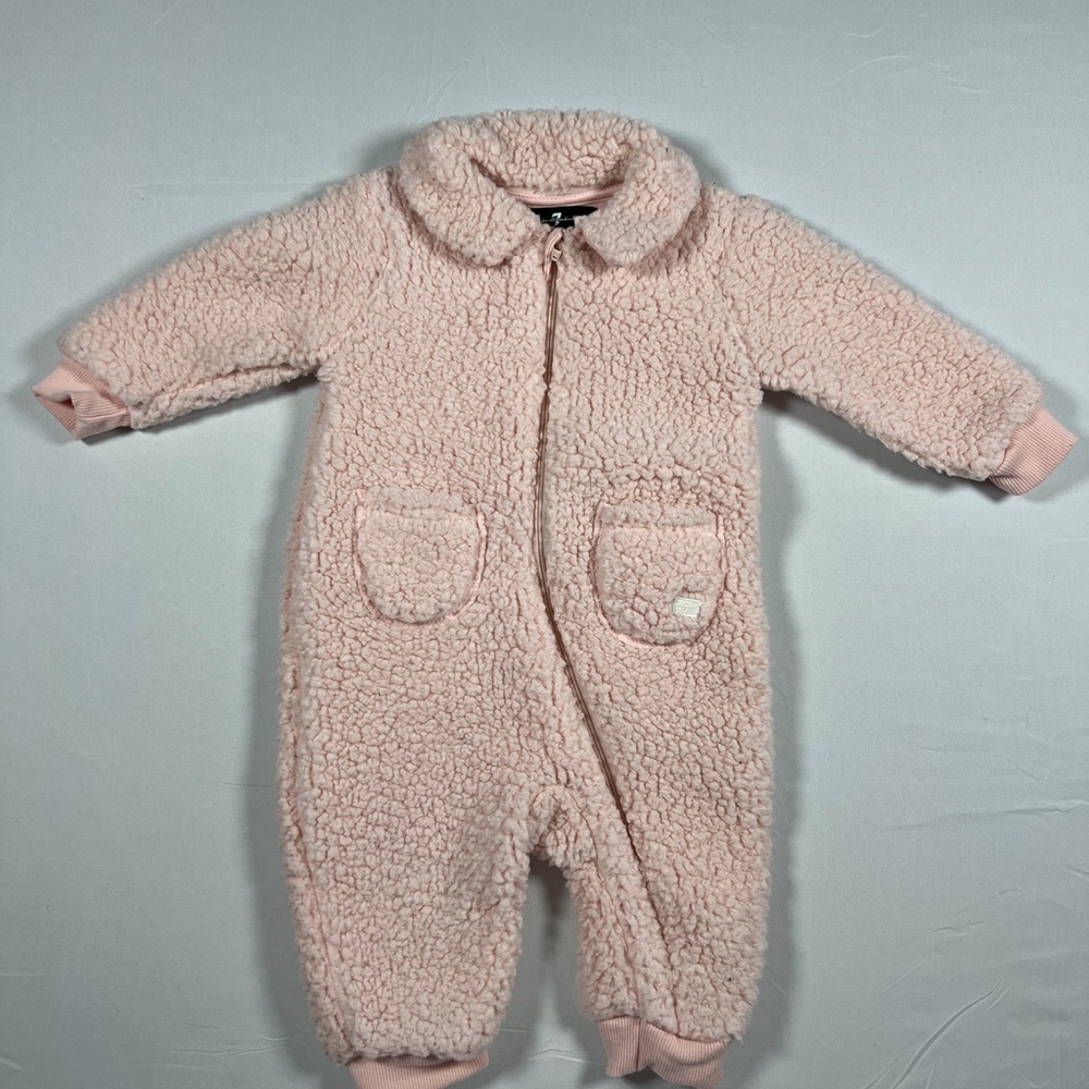 7 For All Mankind Pink Sherpa Kids Footie